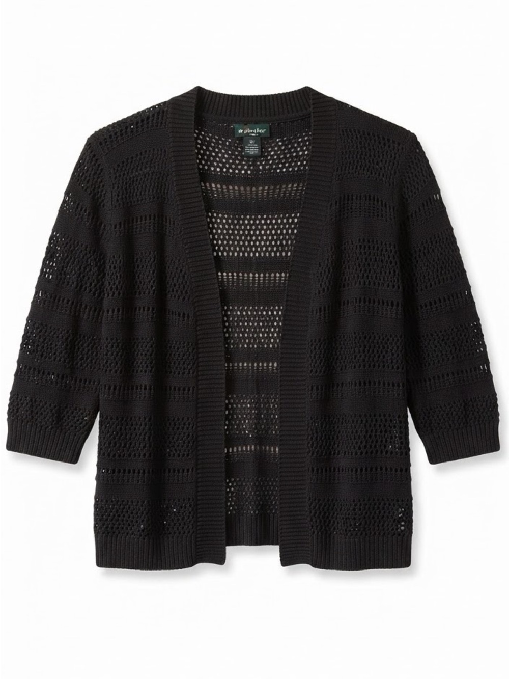 Open Weave Black Knit Cardigan